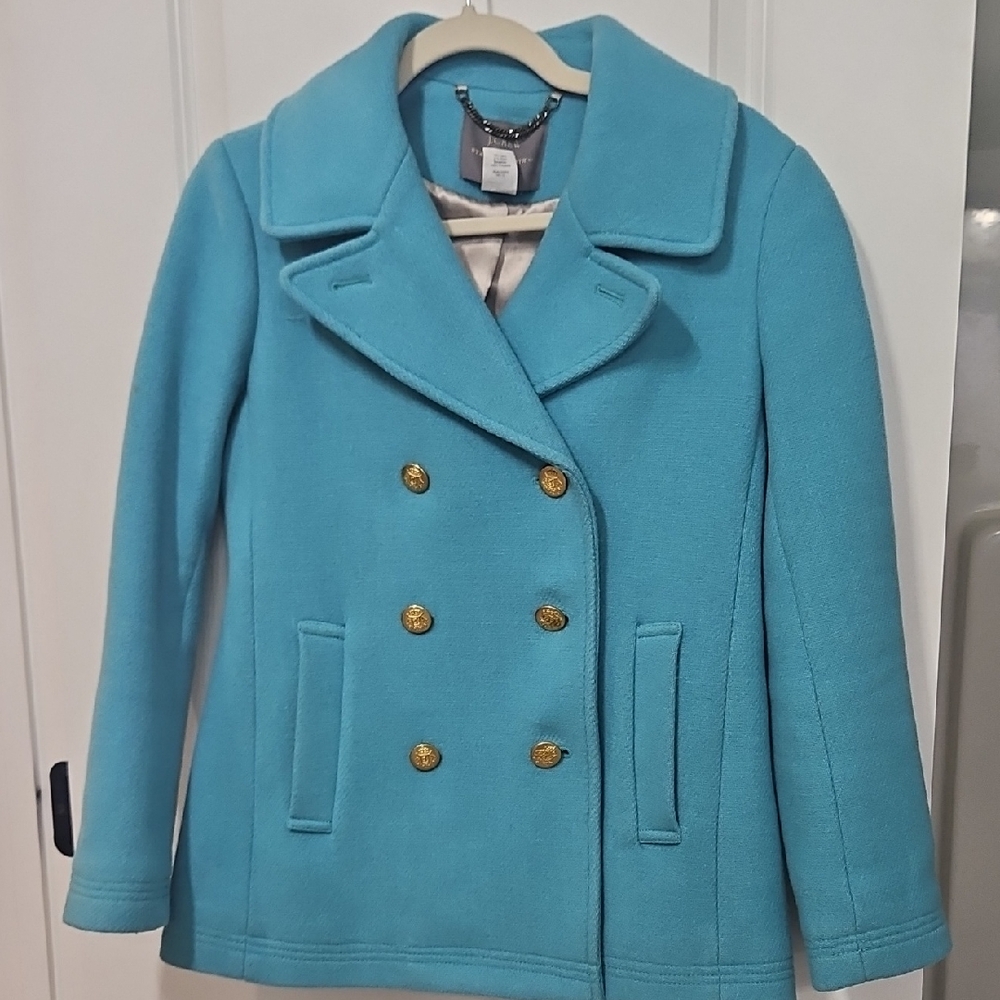 Women's Blue Peacoat with Gold Buttons